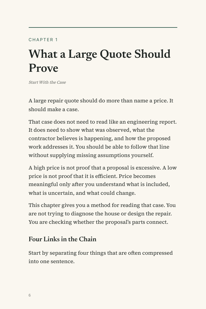 Page 6 — What a Large Quote Should Prove